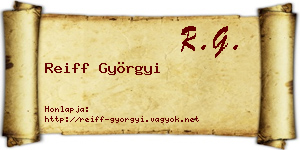 Reiff Györgyi névjegykártya